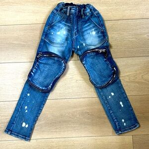 Valabasas Play‎ Denim Distressed Jeans Zipper Knee Pockets, Size 7T